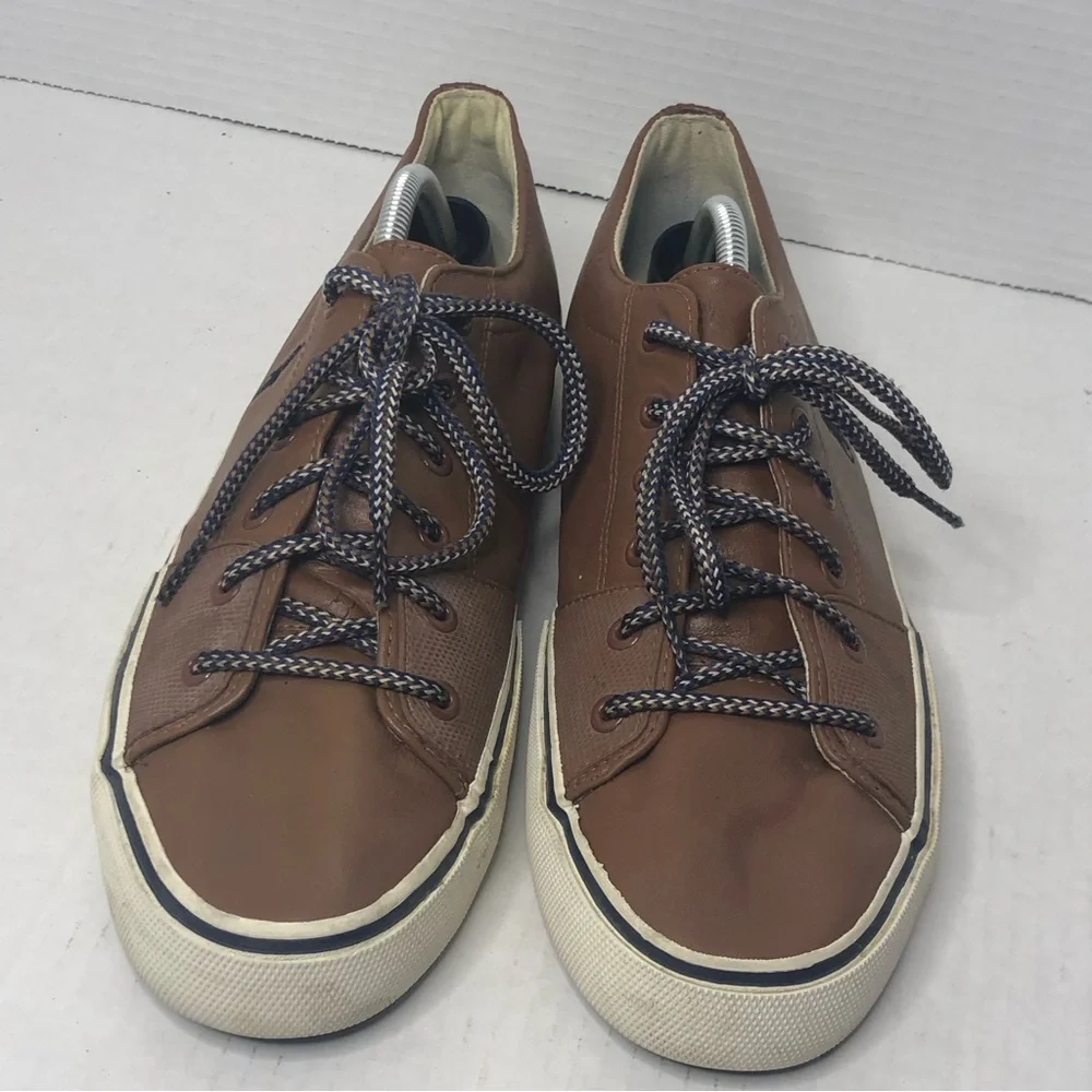 Ralph Lauren Loafers Polo Mens 11.5D Cantor Low II Leather Brown Boat Shoes